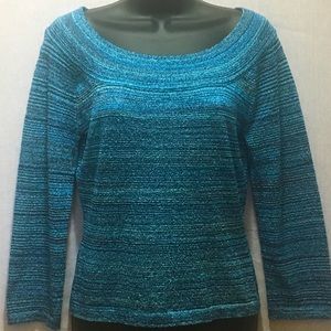 *3 for $20* Glitter!! Nine & Co. Blue Blouse